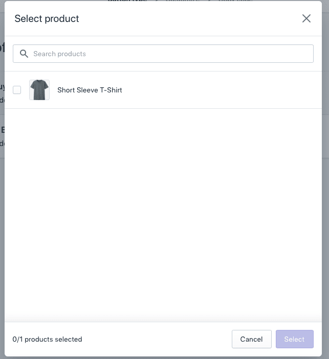 Shopify WordPress: Select Product